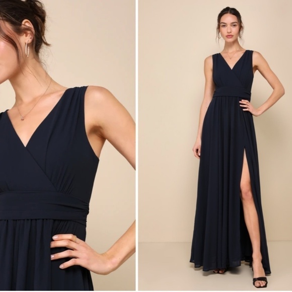 LULUS Prom Wedding Bridesmaid Flowy Romantic Sexy Maxi Dress NWOT - Picture 3 of 3